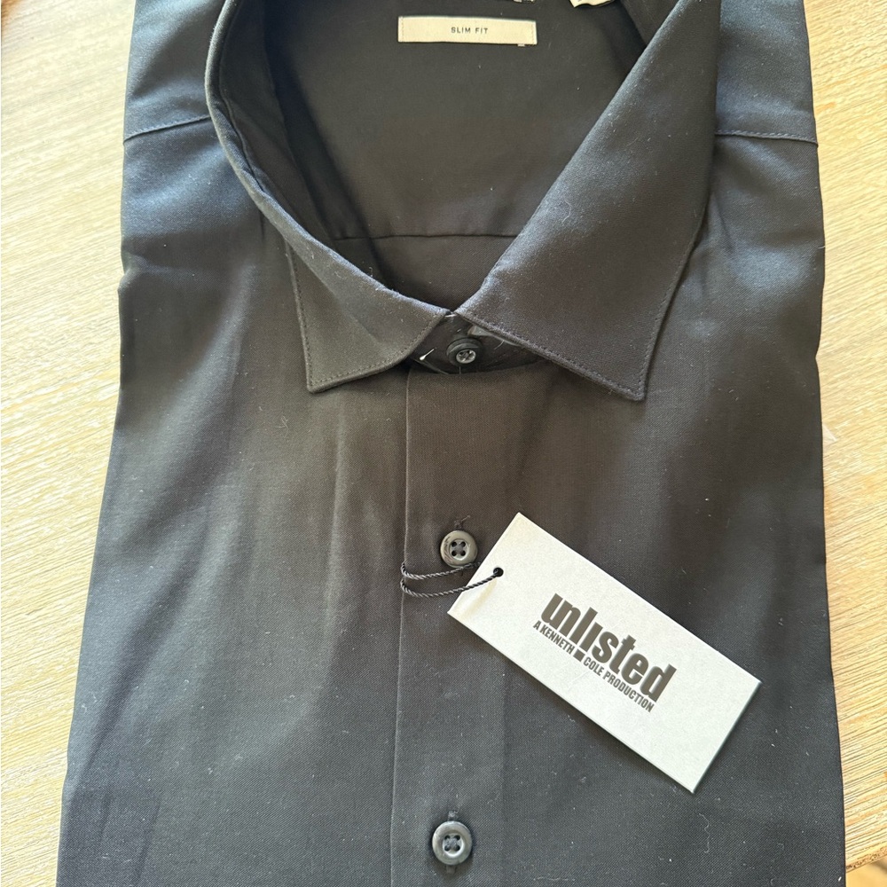 Unlisted Men's Slim-fit Classic Black Dress Shirt